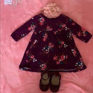 Floral and Maroon Dress